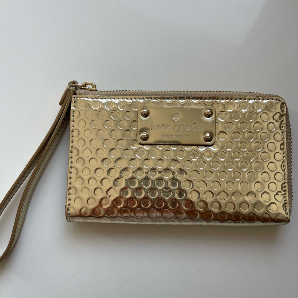 kate spade Gold Wristlet Clutch